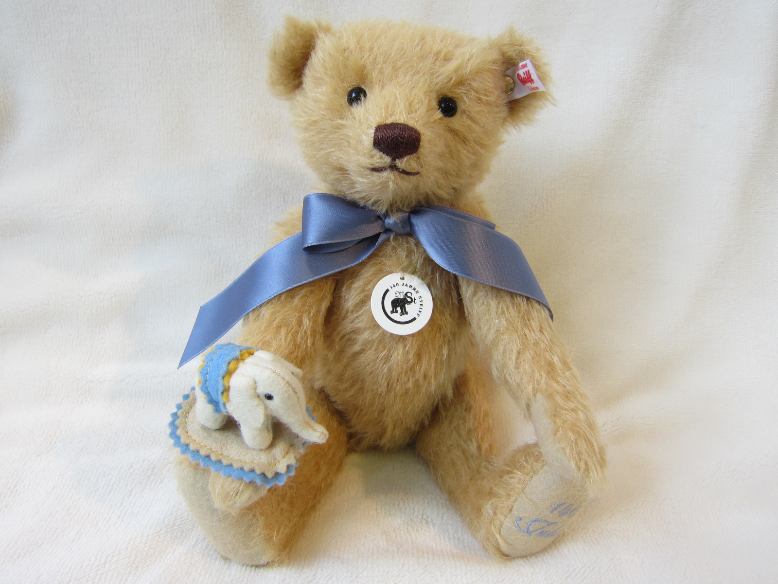 【シュタイフ】Teddy bear with Little felt elephant【テディベアとリトルエレファント】